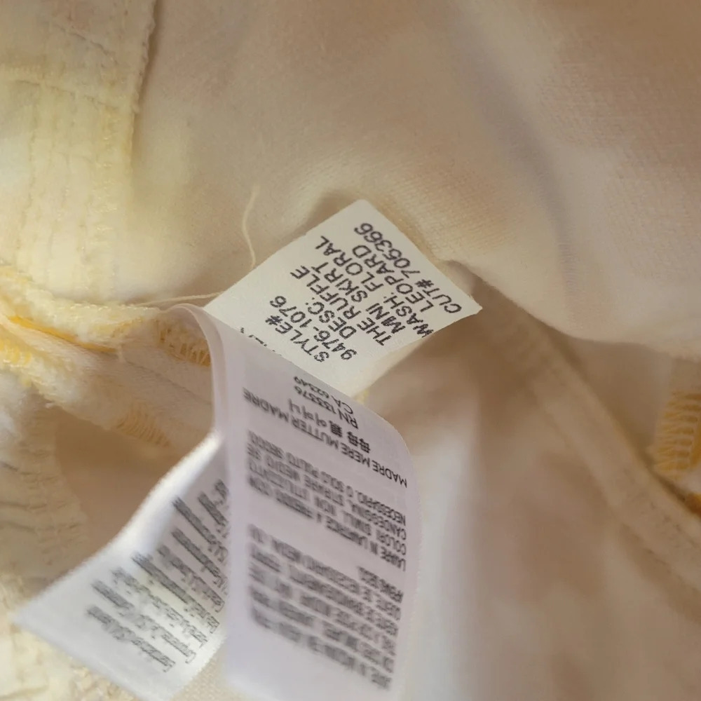 MOTHER, The Ruffle Leopard Mini Skirt, Yellow and White, Size 30 - Picture 14 of 16